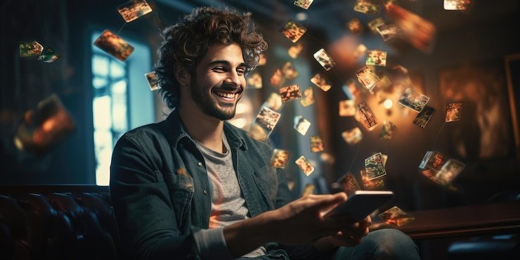 Pengguna memegang ponsel Android dengan fasilitas keamanan akun di luckyvip